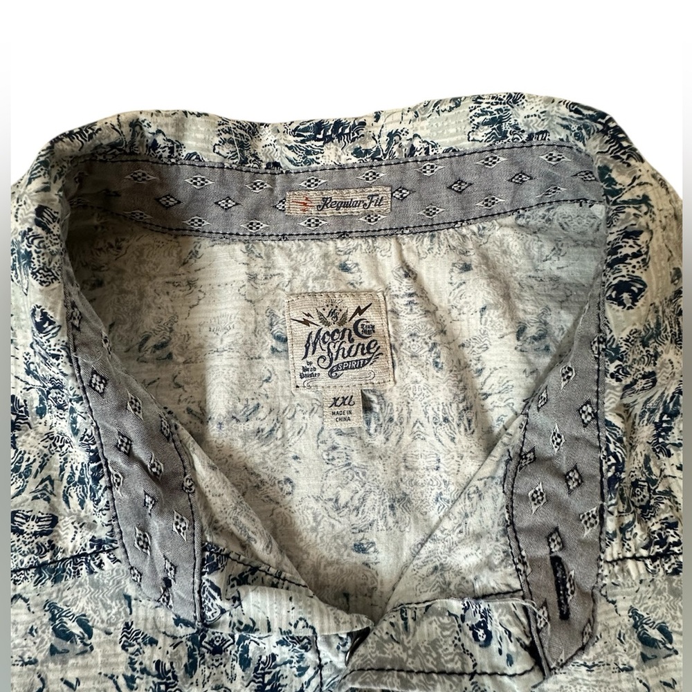 Moon Shine Camo Men's Blue Short Sleeve Shirt